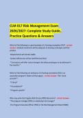 &NewLine;CLM 017 Risk Management Exam &NewLine;2026&sol;2027&colon; Complete Study Guide&comma; Practice Questions & Answers &NewLine;