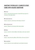 ANATOMY PHYSIOLOGY COMPLETE STUDY&NewLine;GUIDE WITH SOLVED QUESTIONS