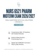 NURS 6521 Advanced Pharmacology Midterm & Exam Preparation Package &lpar;2026&sol;2027&rpar;