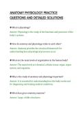 ANATOMY PHYSIOLOGY PRACTICE&NewLine;QUESTIONS AND DETAILED SOLUTIONS