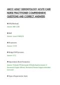 ANCC ADULT GERONTOLOGY ACUTE CARE&NewLine;NURSE PRACTITIONER COMPREHENSIVE&NewLine;QUESTIONS AND CORRECT ANSWERS