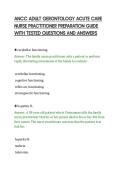 ANCC ADULT GERONTOLOGY ACUTE CARE&NewLine;NURSE PRACTITIONER PREPARATION GUIDE&NewLine;WITH TESTED QUESTIONS AND ANSWERS
