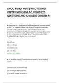 ANCC FAMILY NURSE PRACTITIONER&NewLine;CERTIFICATION FNP BC COMPLETE&NewLine;QUESTIONS AND ANSWERS GRADED A&plus;