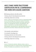ANCC FAMILY NURSE PRACTITIONER&NewLine;CERTIFICATION FNP BC COMPREHENSIVE&NewLine;TEST PAPER WITH SOLVED QUESTIONS