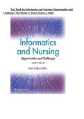 Test Bank for Informatics and Nursing&colon; Opportunities and Challenges&comma; 7th Edition by Kristi Sanborn Miller &vert; Complete Chapters
