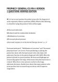 PROPHECY GENERAL ICU RN A VERSION&NewLine;1 QUESTIONS VERIFIED EDITION