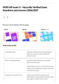 NURS 615 exam 3 - Maryville Verified Exam&NewLine;Questions and Answers 2026&sol;2027