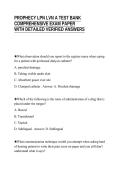 PROPHECY LPN LVN A TEST BANK&NewLine;COMPREHENSIVE EXAM PAPER&NewLine;WITH DETAILED VERIFIED ANSWERS