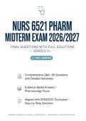 NURS 6501 Advanced Pathophysiology Midterm Exam Questions & Answers &lpar;Graded A&plus;&rpar; 2026&sol;2027