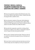 PROPHECY MEDICAL SURGICAL&NewLine;TELEMETRY EXAMINATION TEST FULL&NewLine;QUESTIONS AND CORRECT ANSWERS