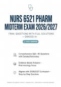 NURS 6501 Advanced Pathophysiology Comprehensive Midterm Study Guide 2026&sol;2027