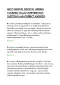 ANCC MEDICAL SURGICAL NURSING&NewLine;COMBINED EXAMS COMPREHENSIVE&NewLine;QUESTIONS AND CORRECT ANSWERS