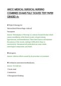 ANCC MEDICAL SURGICAL NURSING&NewLine;COMBINED EXAMS FULLY SOLVED TEST PAPER&NewLine;GRADED A&plus;