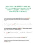 TEXAS STATE FIRE MARSHAL &lpar;TFM02&rpar; EXT TYPE B COMPLETE &NewLine;EXAM QUESTIONS AND CORRECT ANSWERS LATEST VERSION &NewLine;2026&sol;2027 &lpar;PASS GUARANTEE&rpar; 