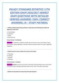 MILADY STANDARD ESTHETICS 12TH EDITION EXAM 2026&sol;2027 NEWEST EXAM QUESTIONS WITH DETAILED VERIFIED ANSWERS &lpar;100&percnt; CORRECT ANSWERS&rpar; &sol;A&plus; STUDY MATERIAL