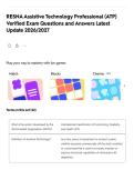 RESNA Assistive Technology Professional &lpar;ATP&rpar;&NewLine;Verified Exam Questions and Answers Latest&NewLine;Update 2026&sol;2027