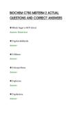 BIOCHEM C785 MIDTERM 2 ACTUAL&NewLine;QUESTIONS AND CORRECT ANSWERS