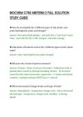 BIOCHEM C785 MIDTERM 2 FULL SOLUTION&NewLine;STUDY GUIDE