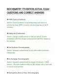 BIOCHEMISTRY 7TH EDITION ACTUAL EXAM&NewLine;QUESTIONS AND CORRECT ANSWERS&NewLine;