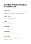 BIOCHEMISTRY 7TH EDITION FINAL PAPER FULL&NewLine;SOLUTION STUDY GUIDE&NewLine;