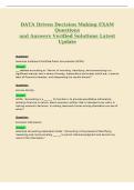 DATA Driven Decision Making EXAM&NewLine;Questions&NewLine;and Answers Verified Solutions Latest&NewLine;Update