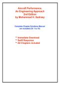 Aircraft Performance An Engineering Approach 2nd Edition Solution Manual &ndash; Mohammad H&period; Sadraey Chapters 1-10