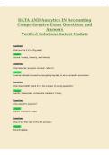 DATA AND Analytics IN Accounting&NewLine;Comprehensive Exam Questions and&NewLine;Answers&NewLine;Verified Solutions Latest Update
