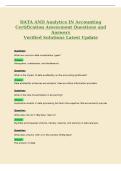 DATA AND Analytics IN Accounting&NewLine;Certification Assessment Questions and&NewLine;Answers&NewLine;Verified Solutions Latest Update