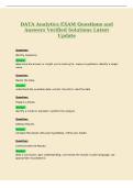 DATA Analytics EXAM Questions and&NewLine;Answers Verified Solutions Latest&NewLine;Update