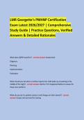 LMR Georgette&rsquo;s PMHNP Certification &NewLine;Exam Latest 2026&sol;2027 &vert; Comprehensive &NewLine;Study Guide &vert; Practice Questions&comma; Verified Answers & Detailed Rationales &NewLine; &NewLine; &NewLine;