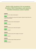 DATA AND Analytics IN Accounting&NewLine;Practice TEST Questions and Answers&NewLine;Verified Solutions Latest Update