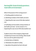 Nursing 205 - Exam -3 study questions exam with correct answers 