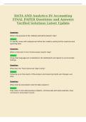 DATA AND Analytics IN Accounting&NewLine;FINAL PAPER Questions and Answers&NewLine;Verified Solutions Latest Update