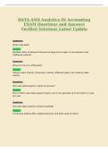 DATA AND Analytics IN Accounting&NewLine;EXAM Questions and Answers&NewLine;Verified Solutions Latest Update