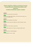 DATA Analytics FOR Accounting Vernon&NewLine;Comprehensive EXAM Questions and&NewLine;Answers&NewLine;Verified Solutions Latest Update