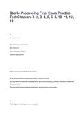 Sterile Processing Final Exam Practice Test Chapters 1&ndash;6 and 8&comma; 10&ndash;13 Study Guide
