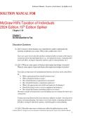 SOLUTION MANUAL FOR&NewLine;&NewLine;McGraw-Hill's Taxation of Individuals 2024 Edition&comma;15th Edition Spilker&NewLine;
