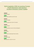 DATA Analytics FOR Accounting Vernon&NewLine;EXAM Questions and Answers&NewLine;Verified Solutions Latest Update&NewLine;