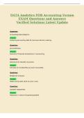 DATA Analytics FOR Accounting Vernon&NewLine;EXAM Questions and Answers&NewLine;Verified Solutions Latest Update