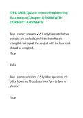 ITEC 3800 - Quiz 1 - Intro to Engineering Economics &lpar;Chapter 1&rpar; EXAM WITH CORRECT ANSWERS