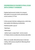 ENGINEERING ECONOMICS FINAL EXAM WITH CORRECT ANSWERS 