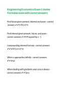 Engineering Economics Exam 1 review Formulas exam with correct answers