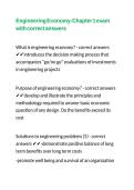 Engineering Economy-Chapter 1 exam with correct answers