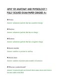 APHY 101 ANATOMY AND PHYSIOLOGY 1&NewLine;FULLY SOLVED EXAM PAPER GRADED A&plus;