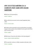 APHY 101 IVYTECH MIDTERM CH 1 6&NewLine;COMPLETE STUDY GUIDE WITH SOLVED&NewLine;QUESTIONS