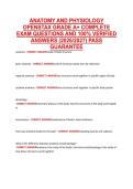 ANATOMY AND PHYSIOLOGY &NewLine;OPENSTAX GRADE A&plus; COMPLETE &NewLine;EXAM QUESTIONS AND 100&percnt; VERIFIED &NewLine;ANSWERS &lpar;2026&sol;2027&rpar; PASS &NewLine;GUARANTEE 