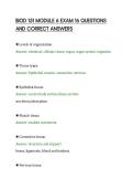 BIOD 151 MODULE 6 EXAM 16 QUESTIONS&NewLine;AND CORRECT ANSWERS&NewLine;