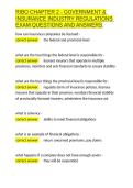 RIBO CHAPTER 2 - GOVERNMENT & INSURANCE INDUSTRY REGULATIONS EXAM QUESTIONS AND ANSWERS&period;docx&NewLine;&NewLine;