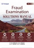 Solutions Manual &mdash; Fraud Examination&comma; 7th Edition &lpar;Albrecht&comma; Albrecht&comma; Albrecht & Zimbelman&comma; 2024&rpar;&comma; Chapters 1-18 &vert; All Chapters Covered&NewLine;