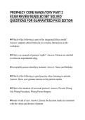 PROPHECY CORE MANDATORY PART 2&NewLine;EXAM REVIEW BUNDLED SET SOLVED&NewLine;QUESTIONS FOR GUARANTEED PASS EDITION